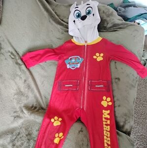 **SOLD**Paw Patrol Marshall Size 4T Kids One Piece Red Jumpsuit